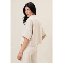 Collared Split Neck Linen Top