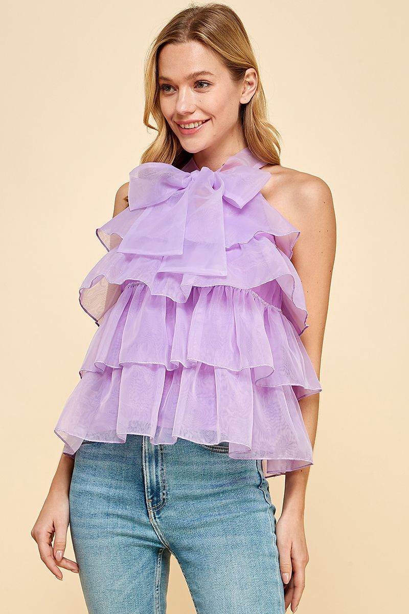 RUFFLE TIERED HALTER TOP | BOUTIQUE | LAURA OF PEMBROKE | WOMEN'S CLOTHING of Pembroke