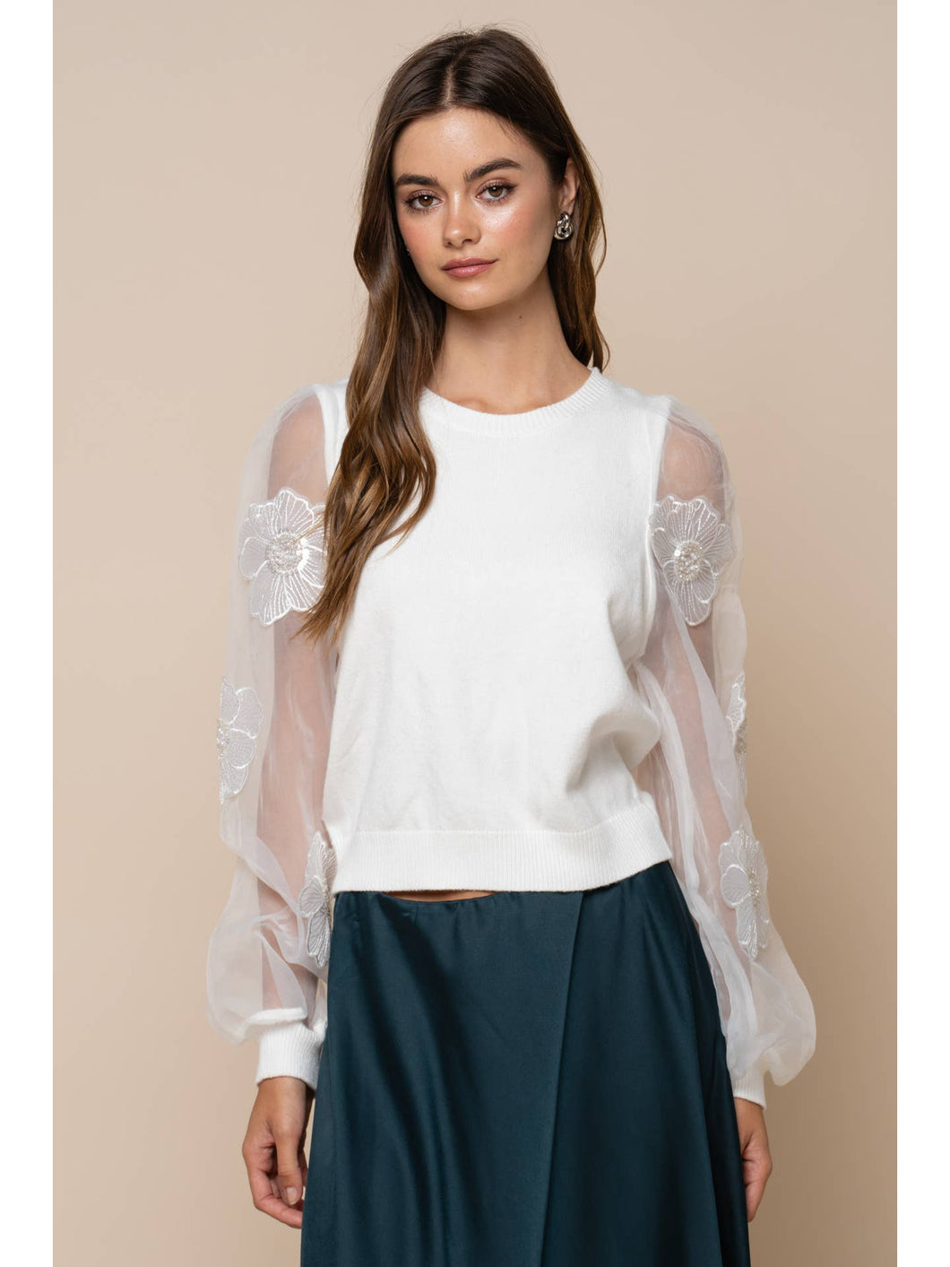 Contrast Sleeve Sweater