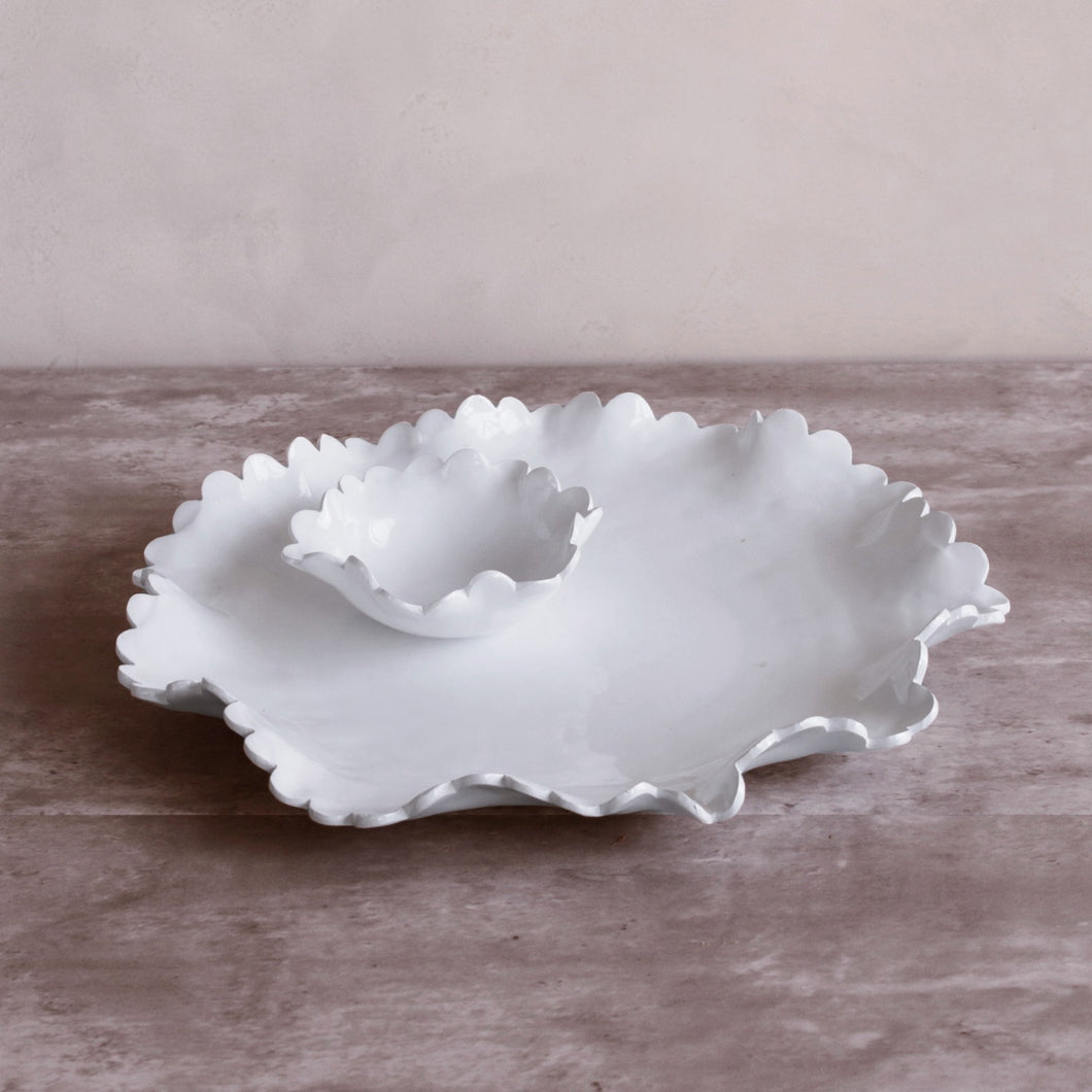 Vida Colette Round Platter with Mini Dip Bowl