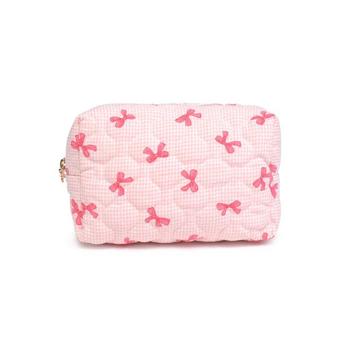 Bow and Tell Pink Cosmetic Pouch