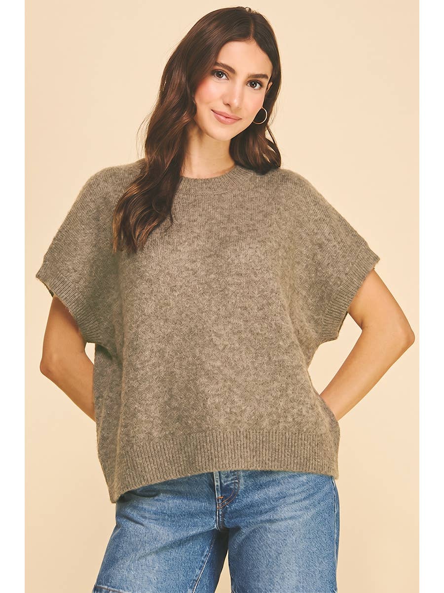 Cap Sleeve Knit Sweater
