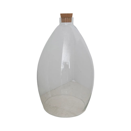 GLASS CLOCHE W/ CORK STOPPER