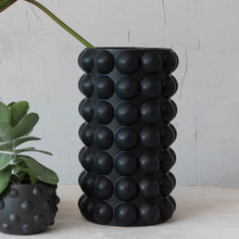 STONEWARE RAISED DOTS UMBRELLA HOLDER/ VASE