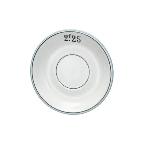 VINTAGE REPRODUCTION STONEWARE LIGHT BLUE RIM CAFE PLATE