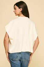 Button Down Cap Sleeve Sweater