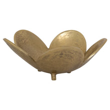 Gold Cast Aluminum Footed Flower Shaped Bowl