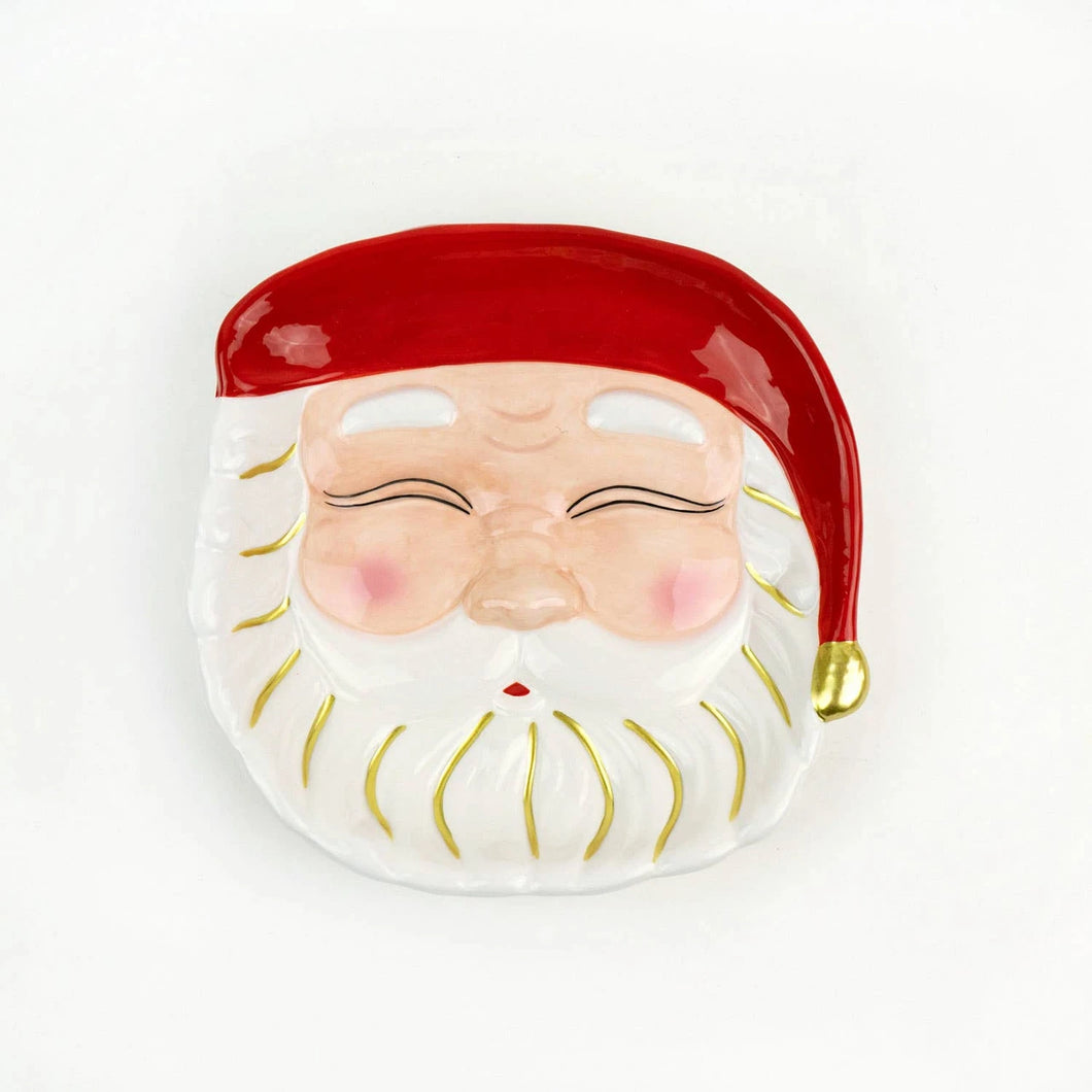 Santa Red Dessert Plate