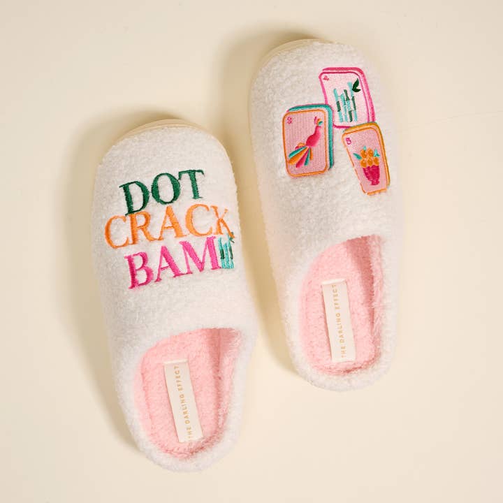 Dot Crack Bam Fuzzy Slippers
