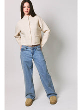 Mock Neck Front Pocket Cardigan