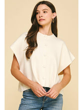 Button Down Cap Sleeve Sweater