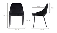 SEDONA BLACK VELVET DINING CHAIR