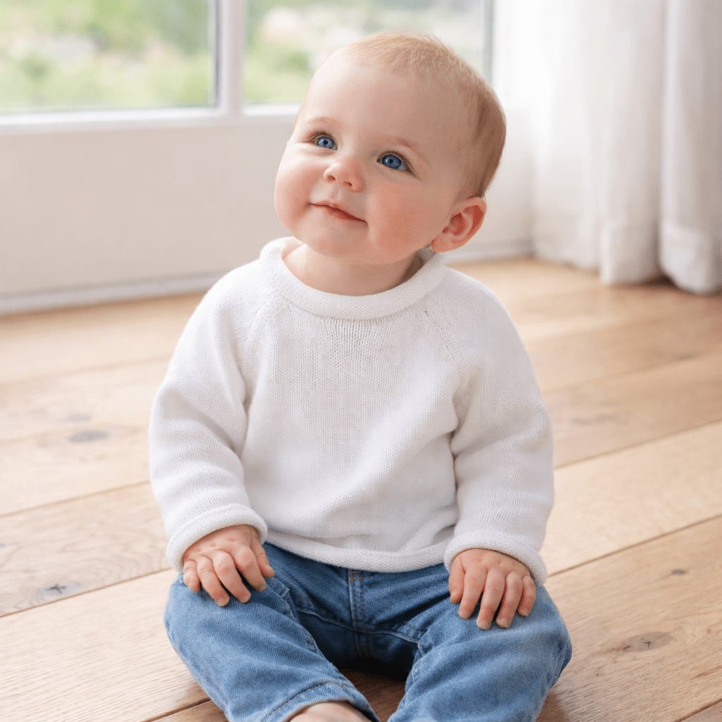 White Raglan Sweater 18M