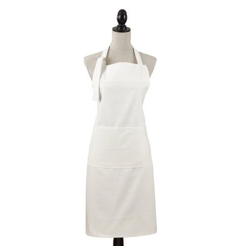 White Cotton Denim Apron