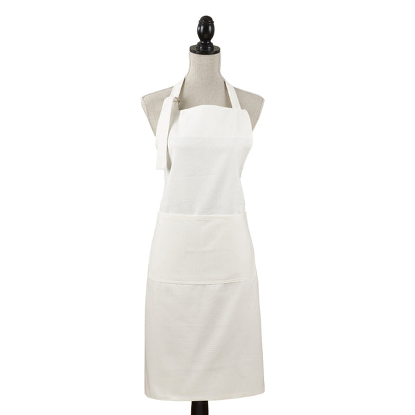 White Cotton Denim Apron