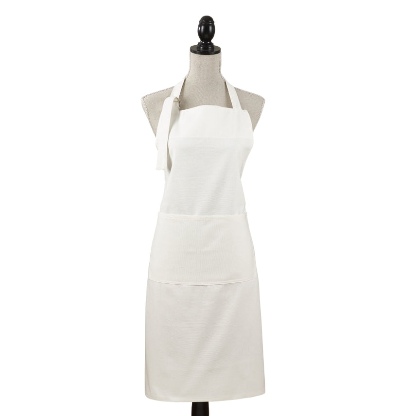 White Cotton Denim Apron