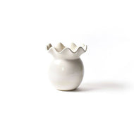 Signature White Ruffle Vase-Small