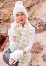 Ivory Faux Fur Knitted Fingerless Gloves