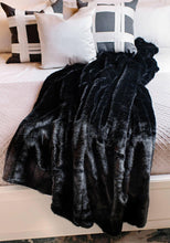Black Mink Faux Fur Throw 60x60