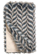 Grey Chevron Faux Fur Throw 60x60
