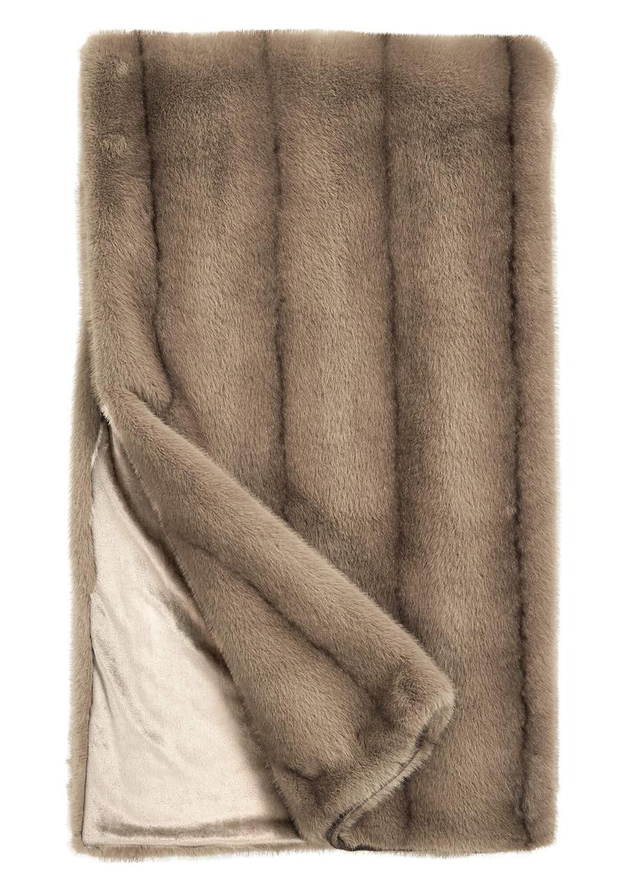 Vintage Mink Faux Fur Throw 60x60