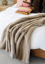 Vintage Mink Faux Fur Throw 60x60