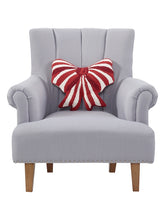 Red and White Bow Pillow