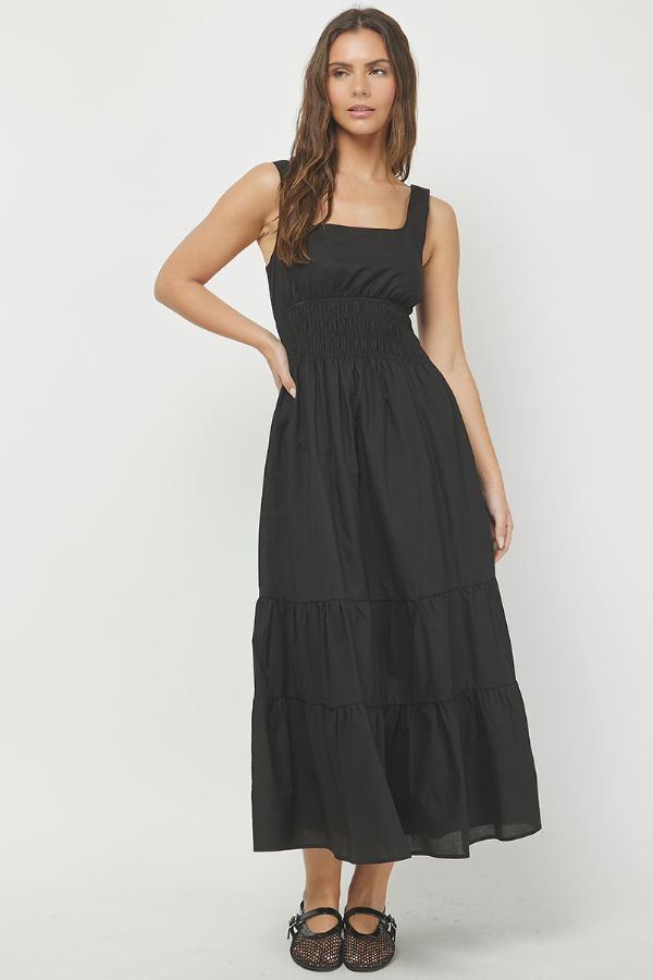 Ruched Detail Tube Maxi Dress