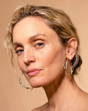 Intertwined Champagne Pave Hoop Earring