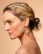 Intertwined Champagne Pave Hoop Earring