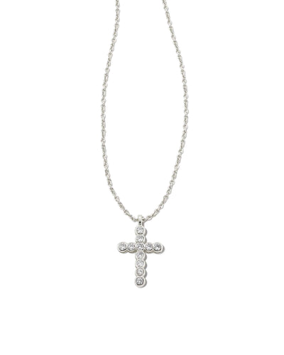 Cross Crystal Silver Pendant Necklace