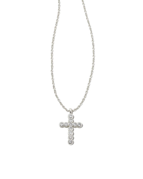 Cross Crystal Silver Pendant Necklace