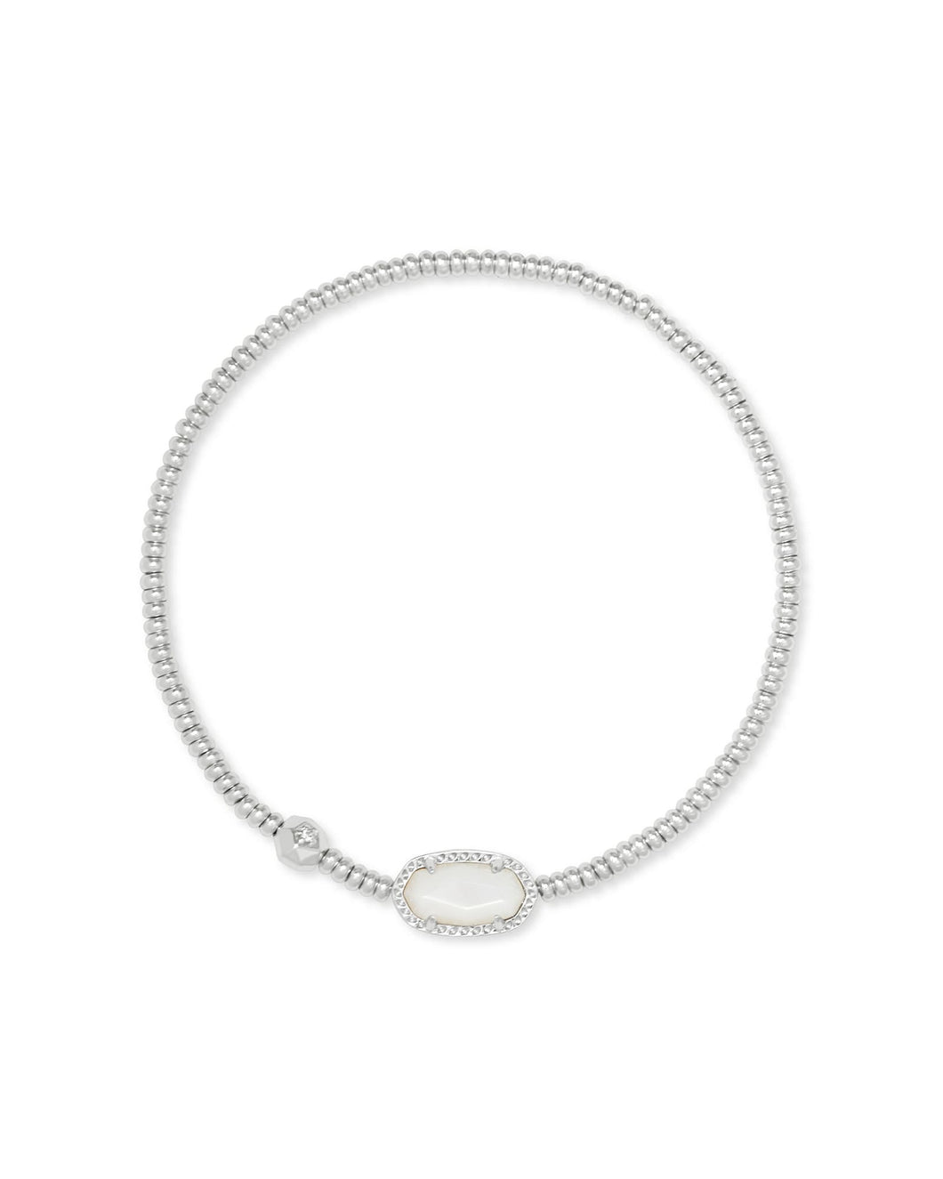 Grayson Rhodium Stretch Bracelet-Mother of Pearl