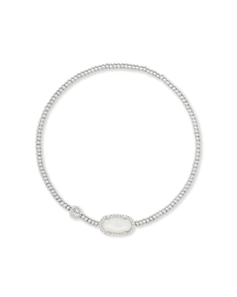 GRAYSON RIDGE FRAME LINK SILVER BRACELET- IVORY MOTHER OF PEARL