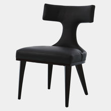 ANVIL BACK DINING CHAIR- BLACK LEATHER