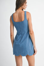 Square Neck Denim Mini Dress