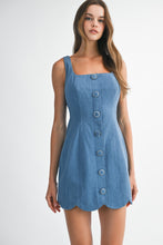 Square Neck Denim Mini Dress