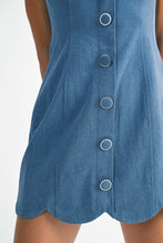 Square Neck Denim Mini Dress