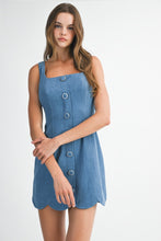 Square Neck Denim Mini Dress