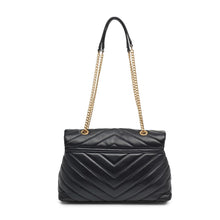 BLACK VEGAN LEATHER QUILTED CROSSBODY