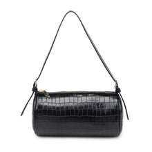 Rachel Black Croco Shoulder Bag