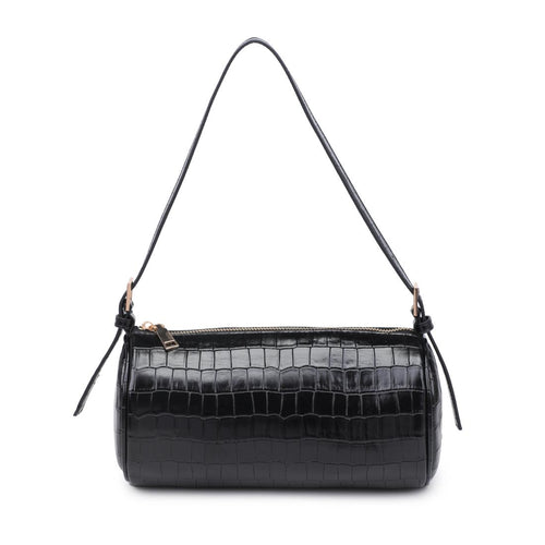 Rachel Black Croco Shoulder Bag