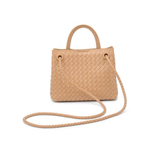 NATURAL WOVEN VEGAN LEATHER TOTE