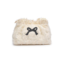 Fluffette Cream Black Cosmetic Pouch