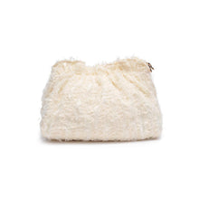Fluffette Cream Black Cosmetic Pouch