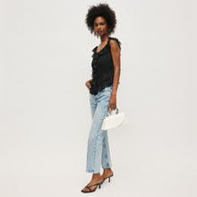 Alexander White Vegan Leather Metal Handle Crossbody