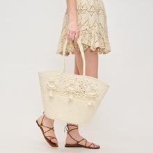 Hampton Ivory Woven Rose Tote
