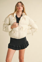 Bow Ecru Puffer Jacket