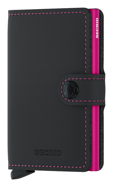 Miniwallet-Matte Black/Fuchsia