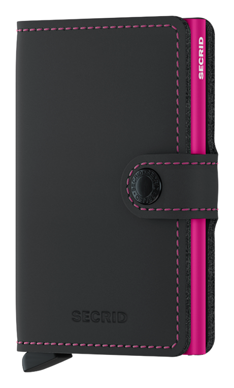 Miniwallet-Matte Black/Fuchsia